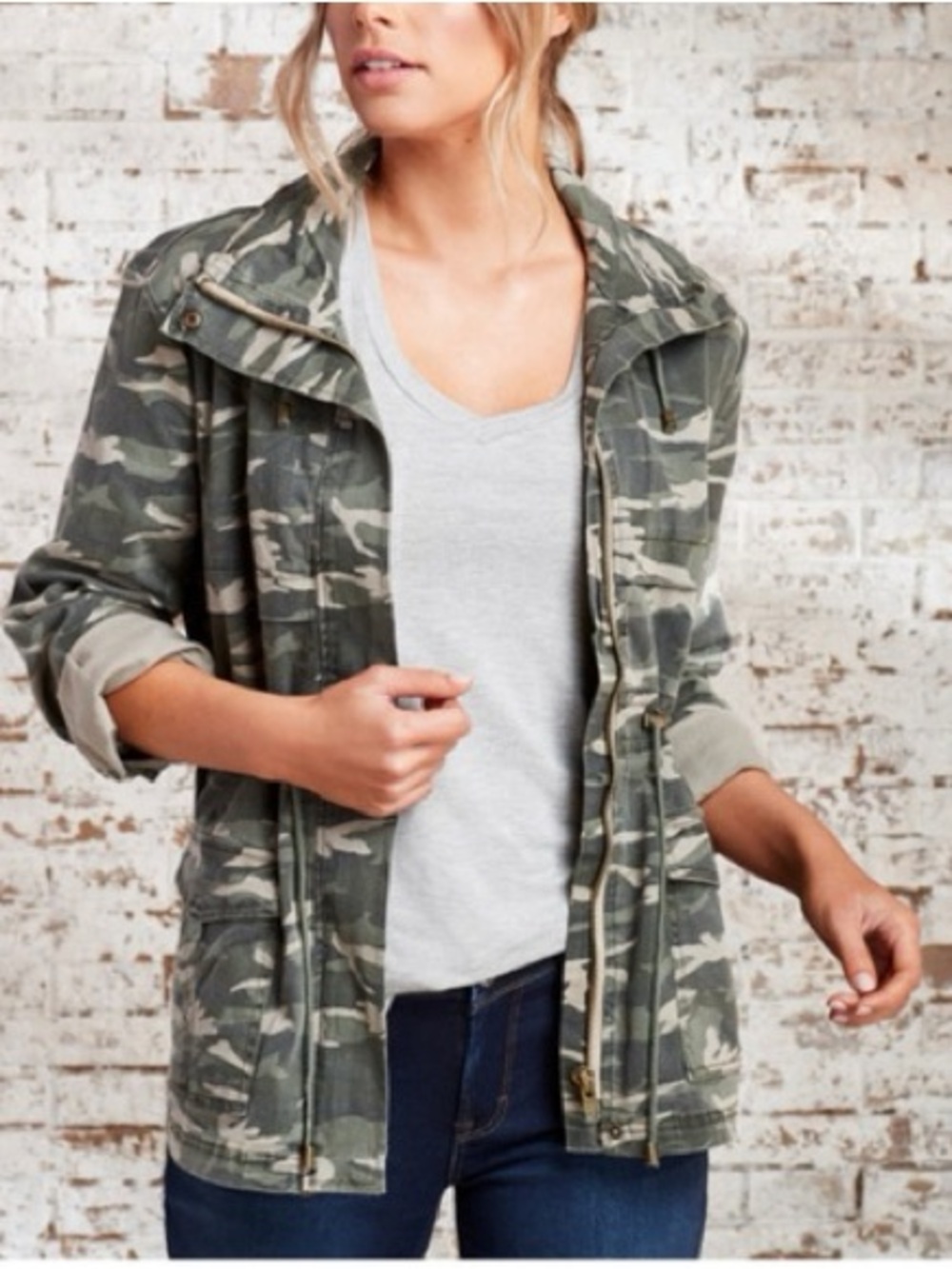 Womens Utility Jacket in Desert Camo